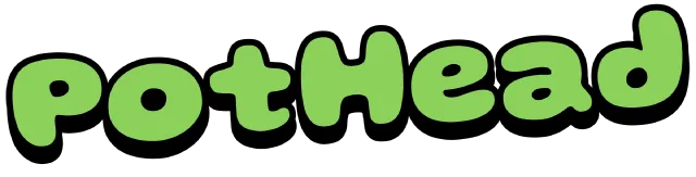 The wordmark for PotHead: Escape the Cloud, in green bubble letters with a thick ink outline